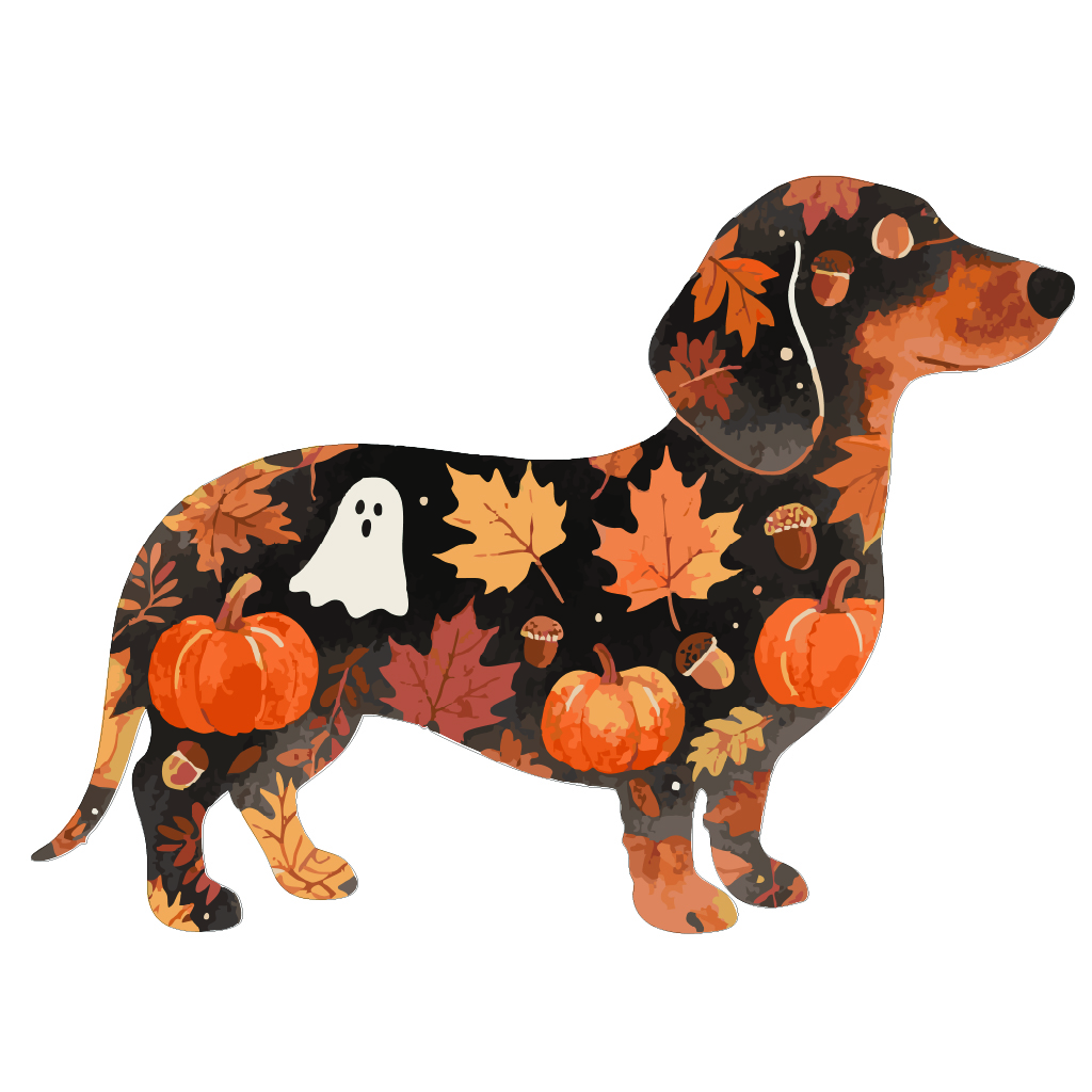 Sarah Prouty Designs Daschund dog fall silhouette